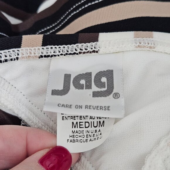 [NWOT] VINTAGE JAG Striped Halter Bathing Suit Top - Picture 5 of 6